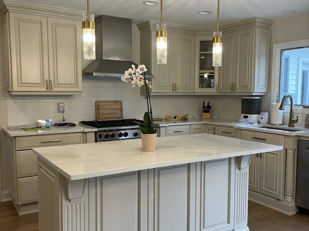 Modern kitchen cabinet refinishing result — Summit Home Services NJ