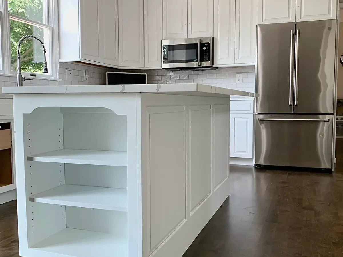 White cabinets with island project